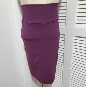 Design embossed deep purple pencil cassie skirt